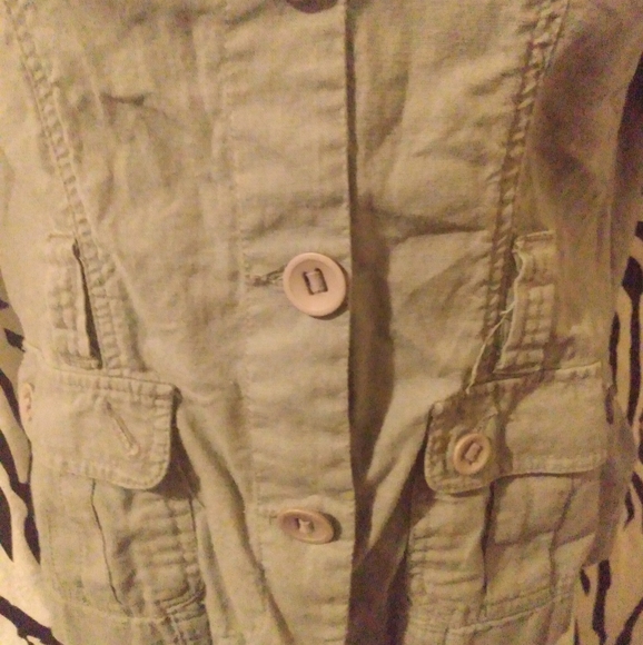 SALE! Early 2000s Aero short sleeve green/khaki button up blazer - Picture 6 of 6